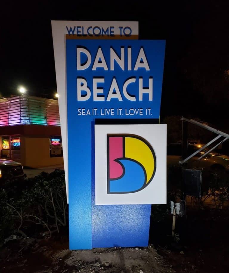 Dania Florida Solar Sign Kit night