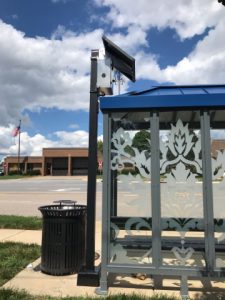 SunInOne's solar bus shelter at Kildaire Farm Rd Wake cary