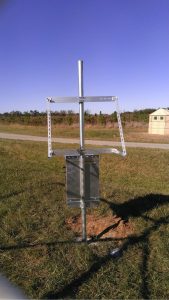 Mounted kit on a pole before the panel is mounted
