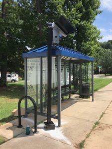 SunInOne's solar bus shelter at SE Maynard Rd at Tate St