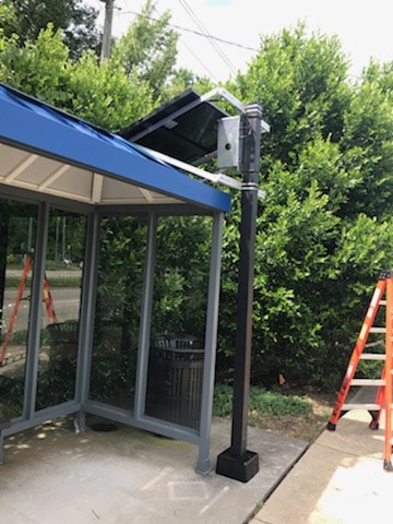 SunInOne's solar bus shelter Tyron Rd at SE Cary Parkway
