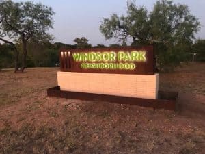Windsor Park Neighborhood Entrance Sign