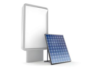 Off-grid solar sign lighting installation